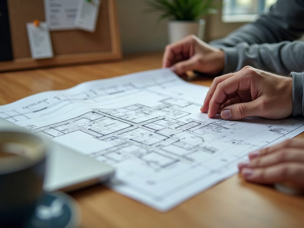 A property advisor on the phone reviewing plans, connected to a network of specialist Australian builders.